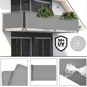 Deuba Balkon paraván 5 m - szürke