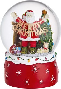 X-MAS zenélő hógömb, 'Merry Christmas' Ø10cm