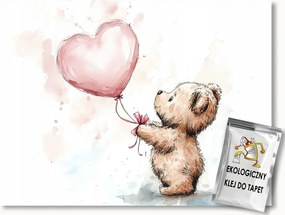 Fotótapéta Flizelina Mackó Léggömb Szív 350x250 ragasztó