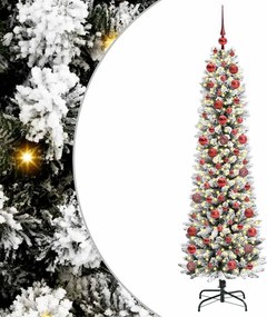 vidaXL Mű karácsonyfa 300 LED-del Fehér 180 cm PVC és Fém és Műanyag