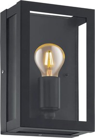 EGLO 94831 ALAMONTE 1 Modern Kültéri Fali Lámpa Fekete, Átlátszó E27 IP44
