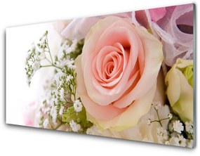 Üvegfotó Rózsa virágok Plant 100x50 cm