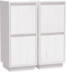 vidaXL 2 db fehér tömör fenyőfa tálalószekrény 31,5 x 34 x 75 cm