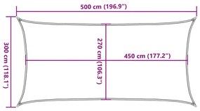 homokszínű négyszögletű HDPE napvitorla 160 g/m² 3x5 m