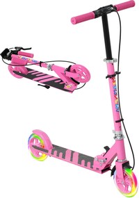 AIYAPLAY Gyerek Roller Fénylő Kerekekkel, Fékkel, Összecsukható Gyermek Roller Magasságállítható Tolóroller 3-8 Éves Gyerekeknek Legfeljebb 50 kg-ig |