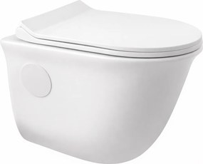 FRANKFURT || fali, mélyöblítéses WC csésze slim wc ülőkével, kerámia, fehér