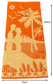 Strandtörülköző narancssárga 75x160 cm