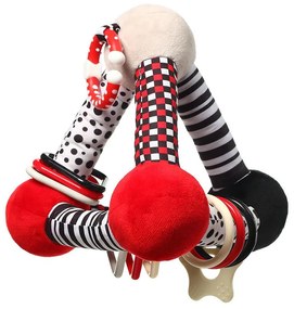 Fejlesztő játék Baby Ono Tiny Yoga red piramis
