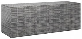 szürke polyrattan kerti párnatartó doboz 291 x 100,5 x 104 cm