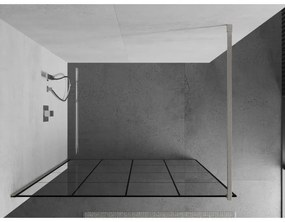 Mexen Kioto, Walk-In zuhanyparaván 150 x 200 cm, 8 mm átlátszó üveg fekete mintás, csiszolt acél profil, 800-150-101-97-77