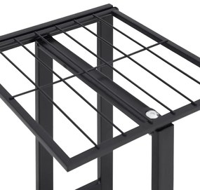5-szintes fekete vas virágtartó állvány kerekekkel 44x23x100 cm
