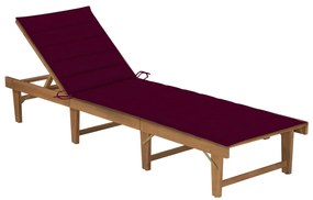 vidaXL összecsukható tömör akácfa napozóágy párnával