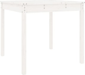 vidaXL fehér tömör fenyőfa kerti asztal 82,5 x 82,5 x 76 cm