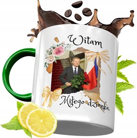 Donald Tusk Zöld Bögre Ajándék Nyomtatott Fotóval