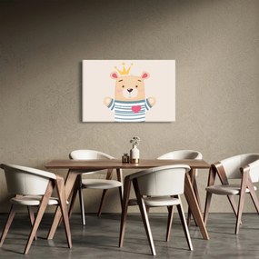 Kép - Teddy maci koronával (90x60 cm)