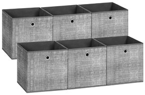 GARY tárolódoboz, 6 db, 30x30x30cm, szürke SongmicsHome