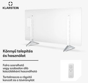 Klarstein Wonderglass infravörös panel | 720 W | 8 - 15 m² | Modern üveg design | 120 cm x 68 cm
