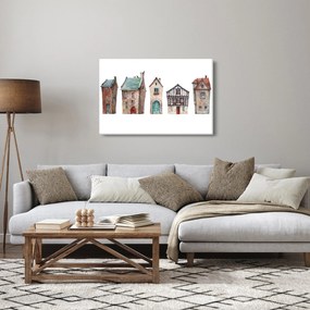 Kép - Akvarell házak (90x60 cm)