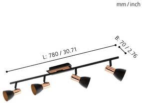 Eglo 94587 - LED Spotlámpa BARNHAM 4xGU10/3,3W/230V
