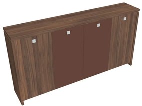 Verno közepes gardrób 248 x 46 x 130 cm, kombinált ajtó, dió / barna