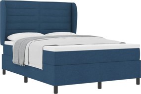 vidaXL Boxrugós ágy matracmal fejtámlával Kék 160 x 200 cm szövet