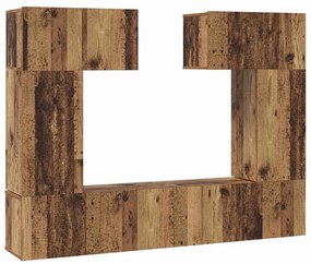 TV szekrény garnitúra 6 pcs Régi fa 80 x 30 x 30 cm Faanyag