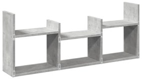 betonszürke szerelt fa faliszekrény 100 x 18 x 40 cm