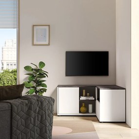 Fehér-szürke TV-állvány beton dekorral 90x45 cm Angle – TemaHome