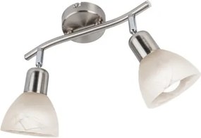 Globo 818902016X Fali lámpa, fém nikkel matt, üveg, forgatható, HxSzxM: 100x250x168mm, 2x E14 LED 5W 230V izzókal, 430lm kimenet, 3000K