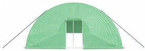 zöld acélvázas melegház 120 m² 20 x 6 x 2,85 m