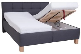 MARIA kárpitozott ágy tárolóhellyel, matrac nélkül, 160x200 cm, szürke