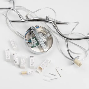 Brilagi - LED Csillár zsinóron MISTEL 6xG9/3W/230V fényezett króm/füstös