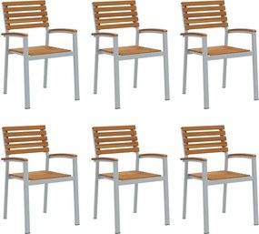 vidaXL Kerti Szék 6 pcs Barna 56 x 57 x 87 cm Tömör Akácfa