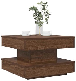 Barna tölgy dohányzóasztal 360 fokban forgatható 50x50x34,5 cm