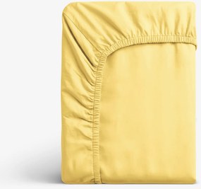 Goldea pamut gumis lepedő - sárga 90 x 200 cm