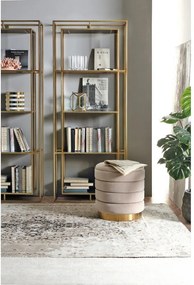 Aranyszínű acél könyvespolc 68x172,5x28 cm Elenor – Bizzotto