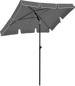 Napernyő erkélyre, 1,8x1,25 m, UPF 50+ védelem, dönthető, szürke