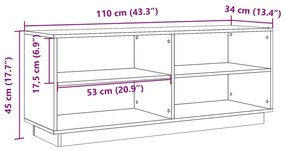 viaszbarna tömör fenyőfa cipőszekrény 110 x 34 x 45 cm
