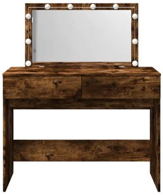 füstös tölgy színű fésülködőasztal LED-del 100 x 40 x 120 cm
