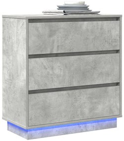 Éjjeli asztal LED világítással Beton szürke 71x34,5x75 cm Mérnöki fa