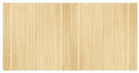 négyszögletű világos természetes bambusz szőnyeg 100 x 200 cm