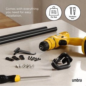 Acél bővíthető függönykarnis 76 - 213 cm Twilight – Umbra