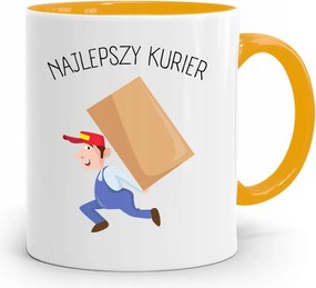 Sárga Bögre Futárnak Legjobb Futár Ajándék nyomtatott fényképpel