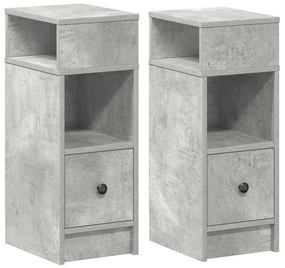 2 db betonszürke éjjeliszekrény fiókkal 25 x 31 x 66 cm