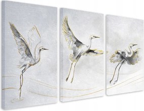Hálószoba faliképek Fali dekoráció Daruk repülés közben Arany 90x180