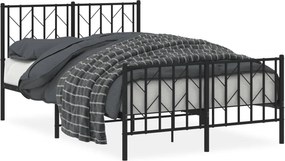 vidaXL fekete fém ágykeret fej- és lábtámlával 120 x 200 cm