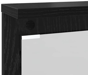 Fali Kabáthorog polcokkal Musta tammi 84 x 10 x 80 cm Faanyag