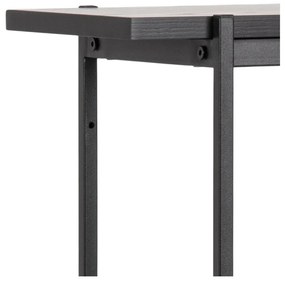 Fekete könyvespolc tolóajtóval kőrisfa dekorral 94x114 cm Angus – Actona