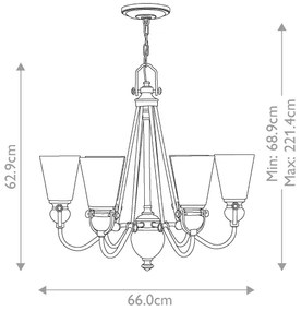 Hinkley HK-MAYFLOWER6 - Csillár láncon MAYFLOWER 6xE27/60W/230V