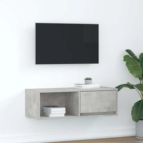 betonszürke szerelt fa TV-szekrény 80x31x25,5 cm